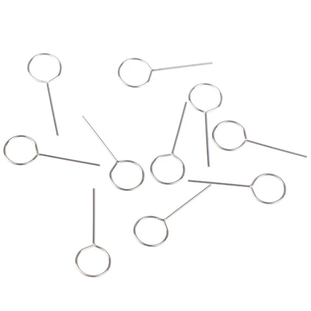 10pcs/pack Mobile Phone Pin Ejecting Phone Key Tool Card Needle Sim Card Tray Ejector Eject Pin Removal Card Pin