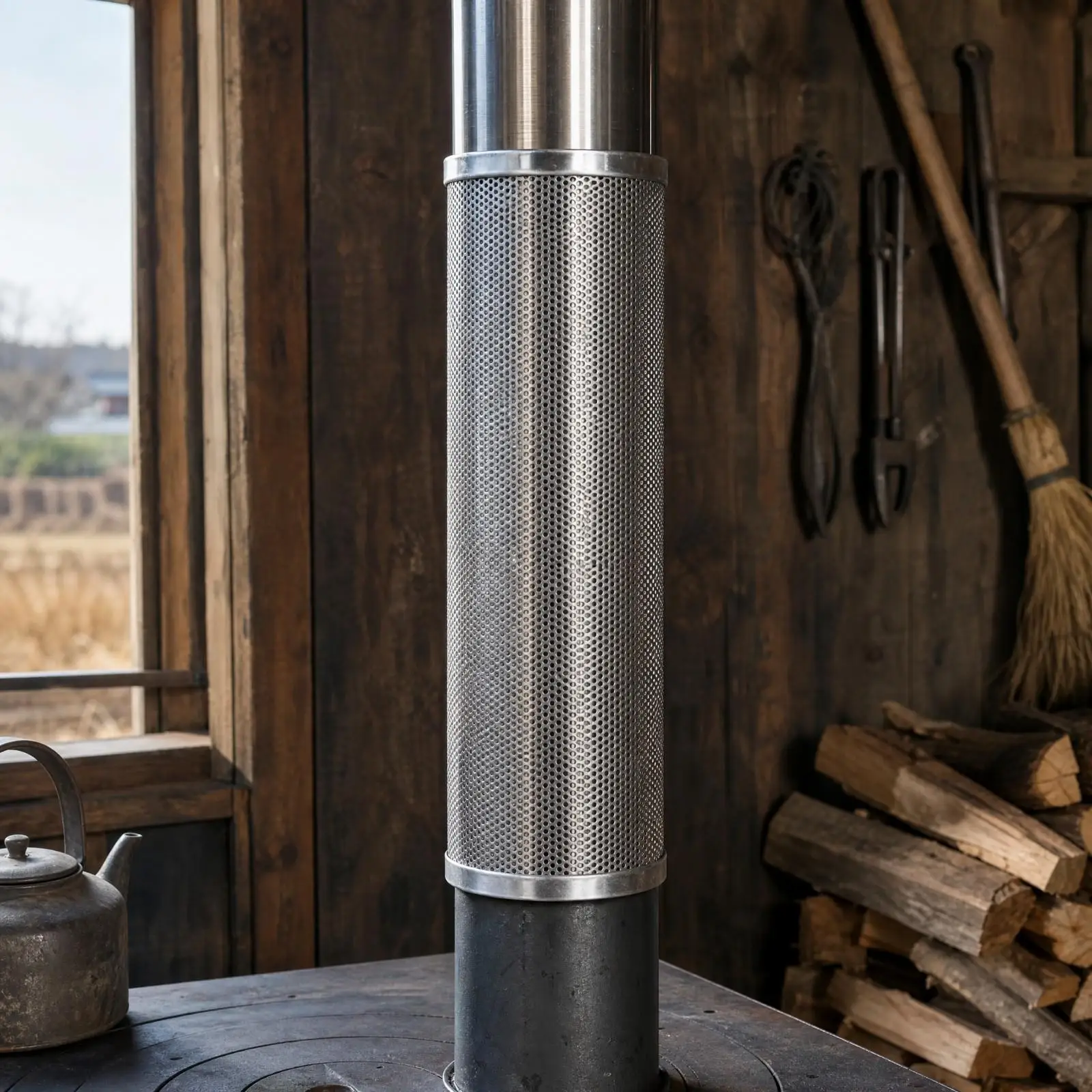 Fireplace Flue Guard Stainless Steel Chimney Heat Shield for Heating Stove Pipe Vent Cover Mesh Protector