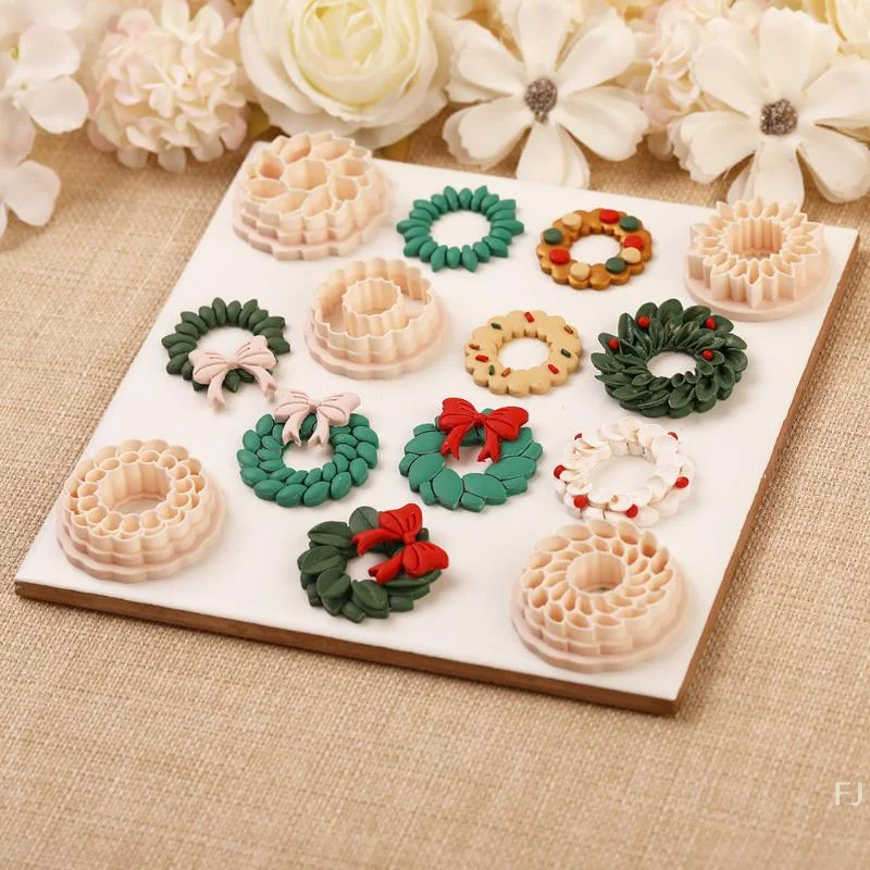 [YU]Circle Frame Polymer Clay Cutters Blossom Embossed Pottery Ceramics Clay Cutter Earrings Jewelry Molds Making Tool