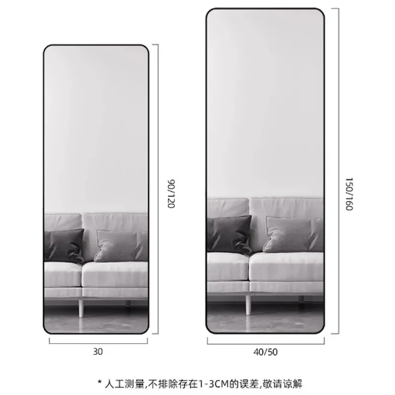 Over Door Full Length Mirror Wall Mounted Hanging Dressing Glass for Dorm Bedroom Space Saving Home Decor