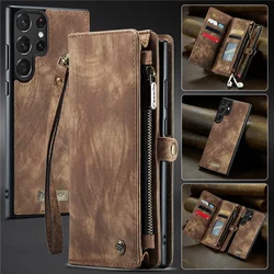 Leather Wallet Card Phone Case For Samsung Galaxy Note 20 Ultra 10 S23 S22 S21 S20 FE S10 Plus A14 A54 A34 A53 A33 Cover Hoesje