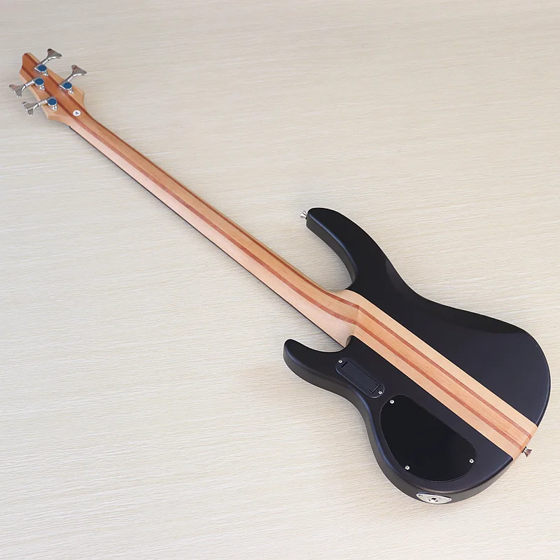 Active 4 String Bass Guitar Black 43 Inch Electric Bass Guitar 24 Frets Solid Ashwood Body with Canada Maple Neck