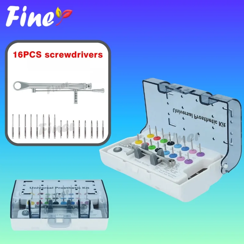 

Finer 1Set Dental Implant Universal Prosthetic Kit Stainless Steel Screws Torque Wrench Prosthetic Kit Dentist Instrument Tools