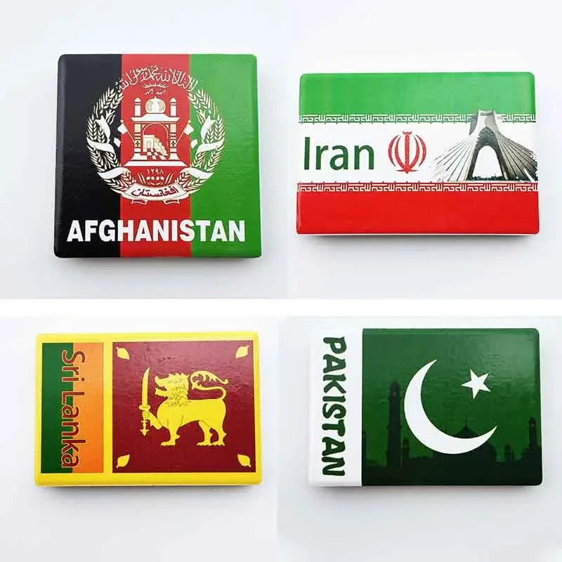 Afghanistan Sri Lanka Flag fridge magnets South Asia Tourism Souvenir Crafts Collection Gift Ceramic Refrigerator Magnets Decor