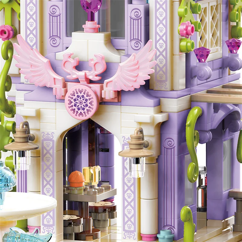 여아용 공주 성 빌딩 블록, 나무집 안뜰 정원 모델 블록, 어린이 창의적인 DIY 교육 장난감, 어린이 선물