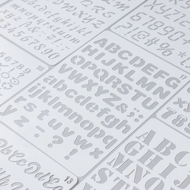 20 ชิ้นแบบพกพา PET Letter/จำนวนภาพวาดลายฉลุ DIY เครื่องมือ