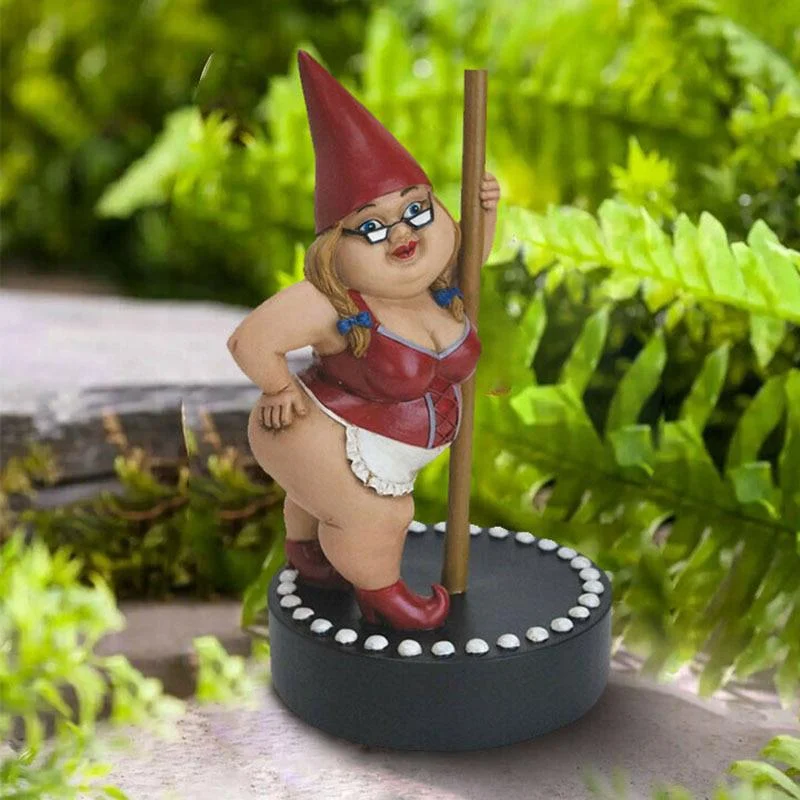 Steel Pipe Dance Gnome Resin Sculpture Indoor And Outdoor Decoration Courtyard Garden Corridor Ornaments Holiday Gifts ﻿