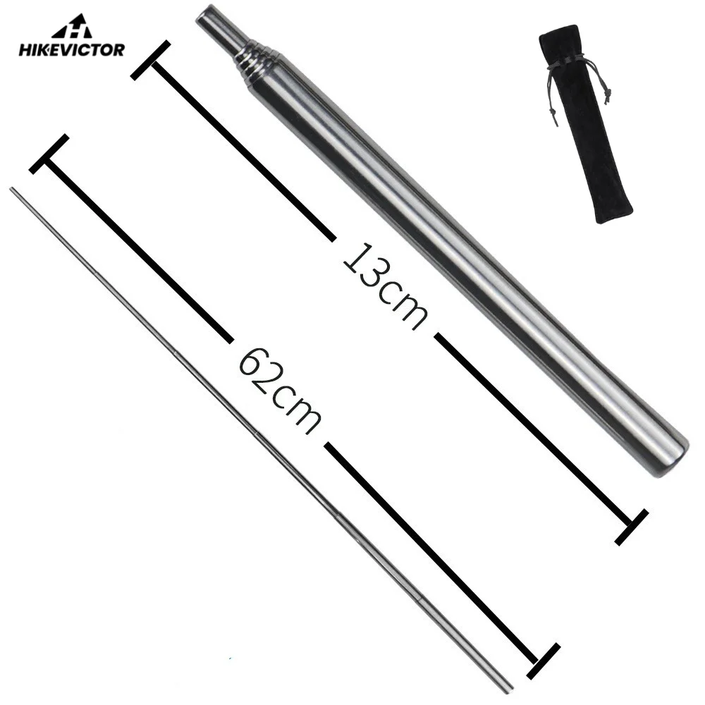 Hikevictor Camping Fire BlowPipe Stainless Steel Telescopic Fire Tube Blower for Wood Burner Stove Outdoor survival Picnic BBQ