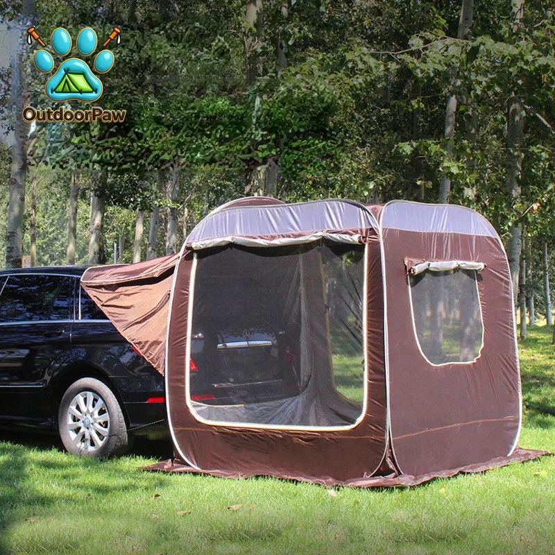 Car Rear Extended Tent Automatic 3-4 Person Self Driving Outdoor Camping Shelter SUV Beach Canopy Fishing Awning Pergola