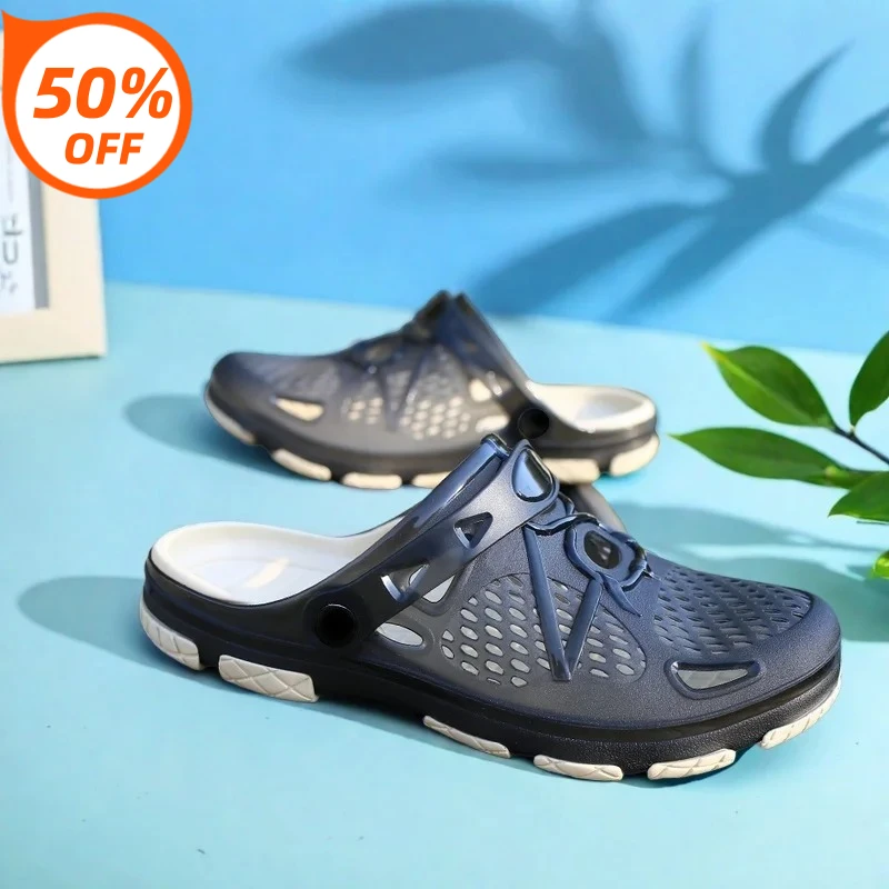 

Men's lightweight slip-on sandals, indoor non-slip, outdoor beach casual, daily wear, comfortable slip-on shoes, fashionable clo