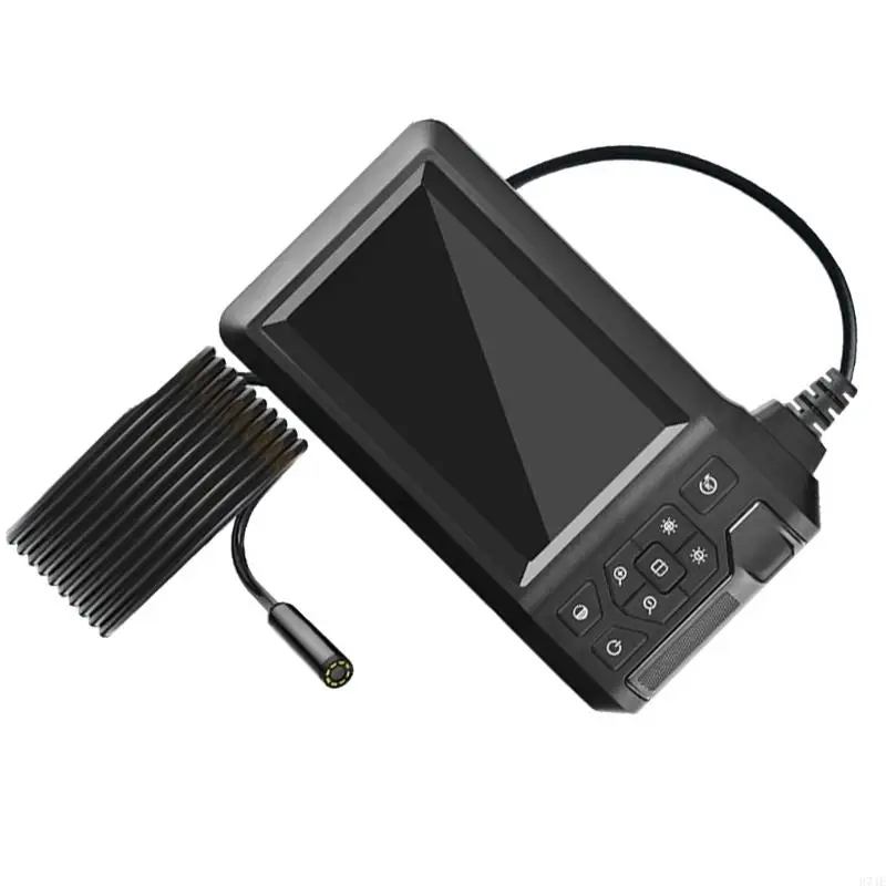 37JE Industrial Endoscope Inspection Camera Waterproof 8mm Borescope Scope Camera with LED Lights Bracket USB C Rechargeable