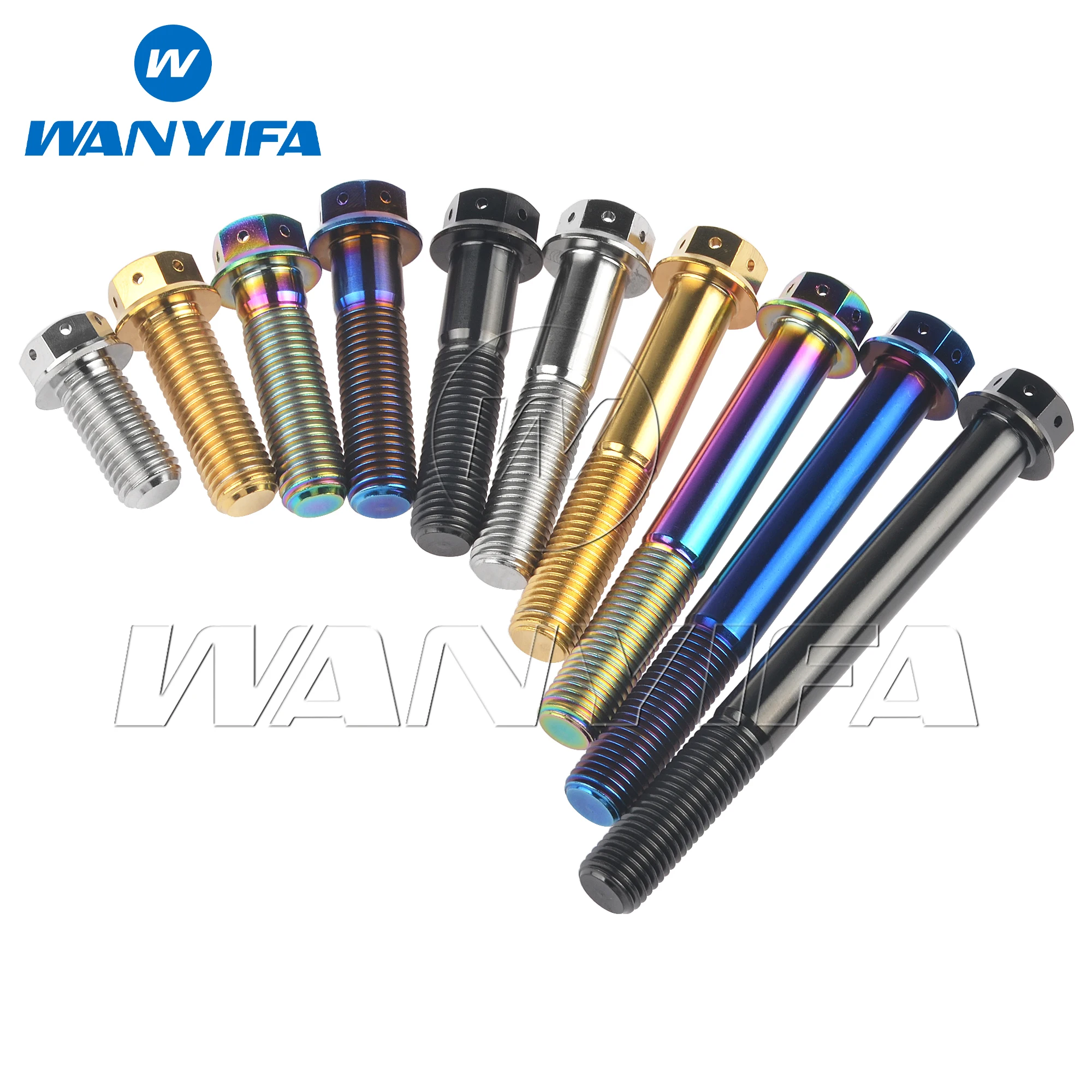 Imagen 7: Wanyifa Perno de titanio M10x20 25 30 35 40 45 50 55 60 65 70 75 80 85 Brida de 90 mm con orificios perforados Tornillos de cabeza hexagonal Paso 1,25/1,5