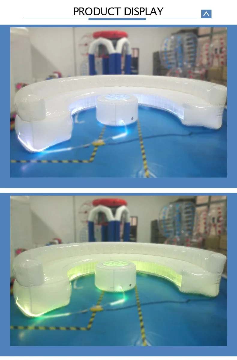 

Giant Inflatable Furniture Air Lounge Sofa With LED Lamp