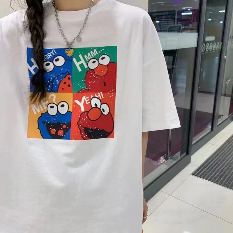 

2024 Summer Pure Cotton Ladies T-Shirt Korean Harajuku Students Oversized t shirt Girls Man Loose Casual Short Sleeves Woman Top