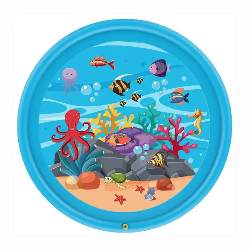 170 سنتيمتر كبير نفخ الخوض رذاذ بركة البحر العالم نمط سبلاش الوسادة في الهواء الطلق الرش للأطفال الأطفال المياه تلعب حصيرة عدم الانزلاق