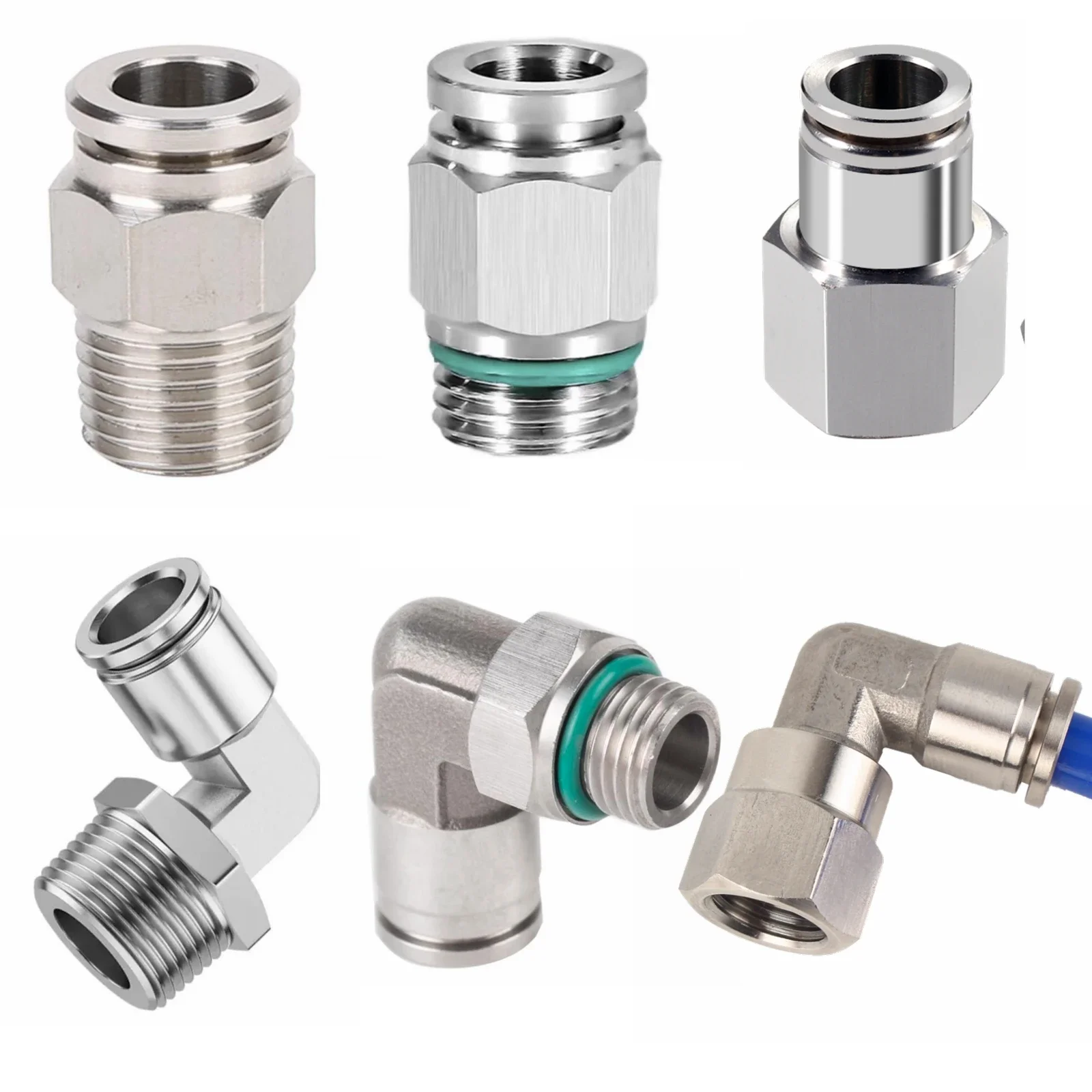 1/8" 1/4" 3/8" 1/2" 3/4" BSP NPT żeńskie męskie kolanko pneumatyczne 304 ze stali nierdzewnej Push In szybkozłączka zwalniająca złączka powietrzna