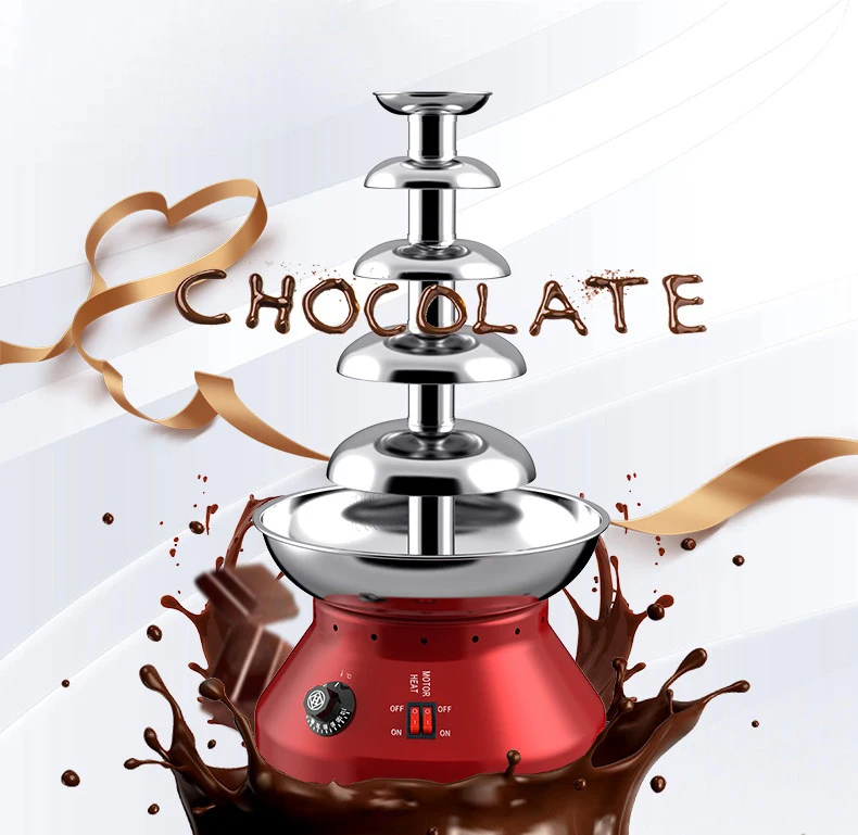 Chocolate Drizzle Heating Waterfall Machine Chocolate Coating Machine 4/5/6/7 Layer Commercial Chocolate Fountain Machine