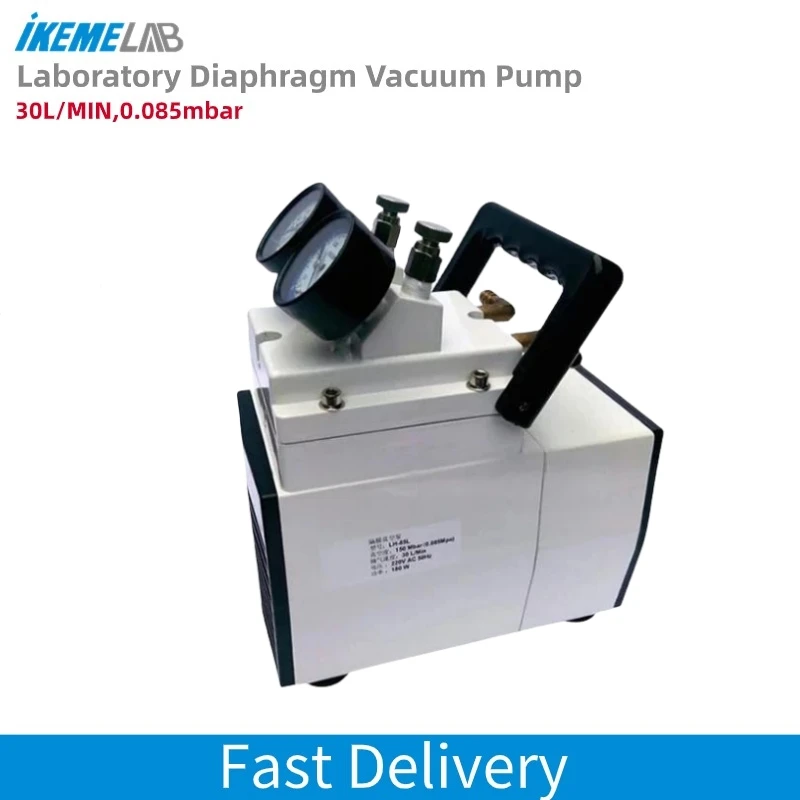 IKEME Lab Oil-free Diaphragm Vacuum Pump Portable Negative Pressure Pump 30L/MIN Laboratory Pump 220V