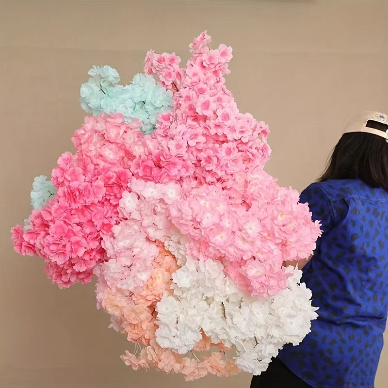 Künstliche Kirschblüte, rosa, weißer Kirschbaum, Seidenblume, Frühlingskirsche, DIY Bonsai-Bogen, Hochzeit, Requisiten, Heimdekoration – Detail 3