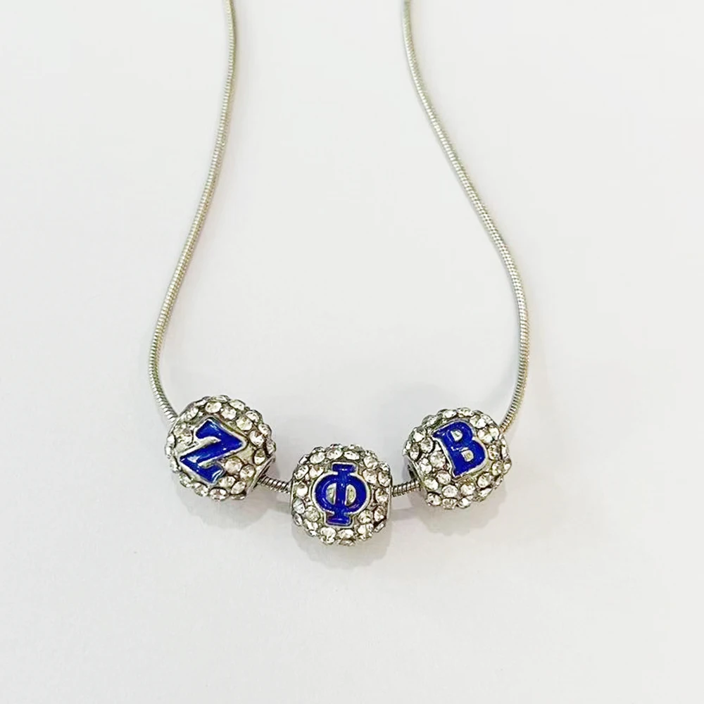 Sorority Jewelry Different Organization Letters Colorful Enamel Diamond Spacer Beads sisters Necklace