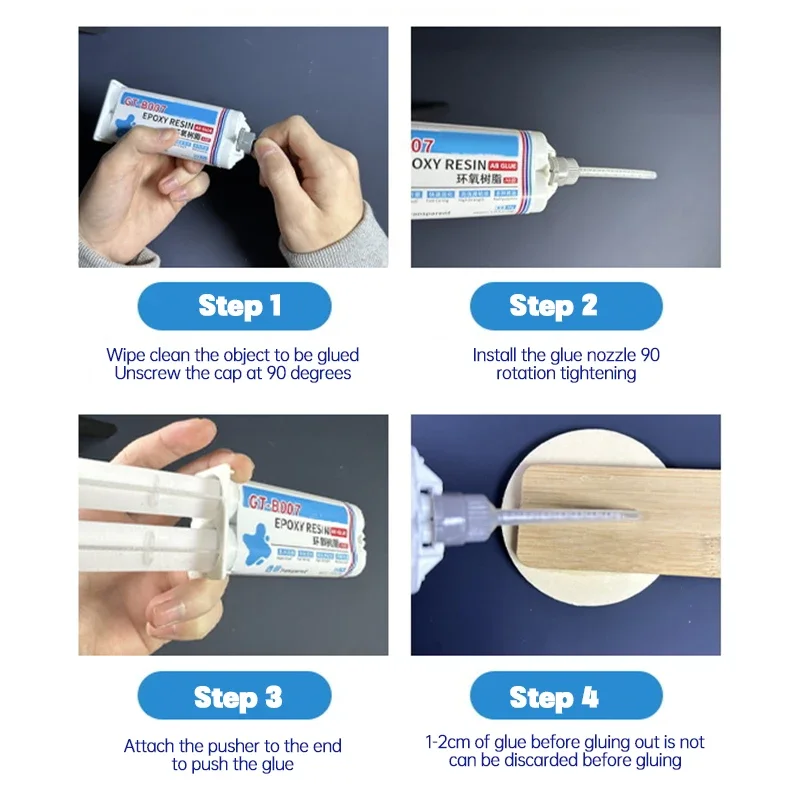 50ML Transparent Epoxy Resin AB Glue Fast Curing Multi-Surface Adhesive for Home Repair Metal Ceramic Wood Stone Bonding
