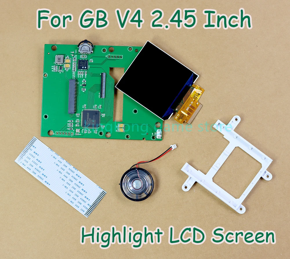 ل GB V4.0 2.45 بوصة تسليط الضوء على شاشة LCD سطوع قابل للتعديل IPS شاشة ل نينتندو Gameboy GB DMG وحدة التحكم الملحقات