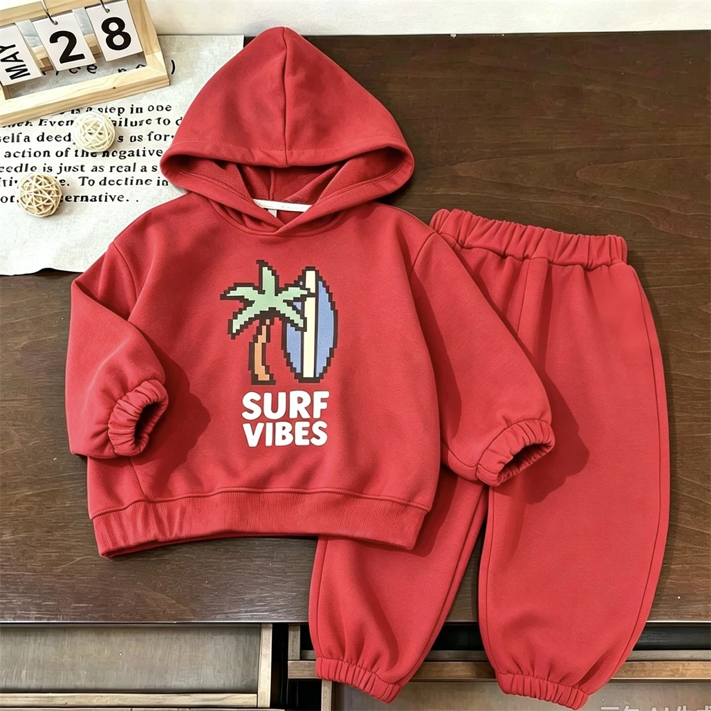 Trendy Trendy Hoodies Loose Sports Pants Two Piece Set For Boys And Girls Cartoon Sweatshirts Tracksuits New Kids Long-sleeved Outfits - Aliexpress Deal