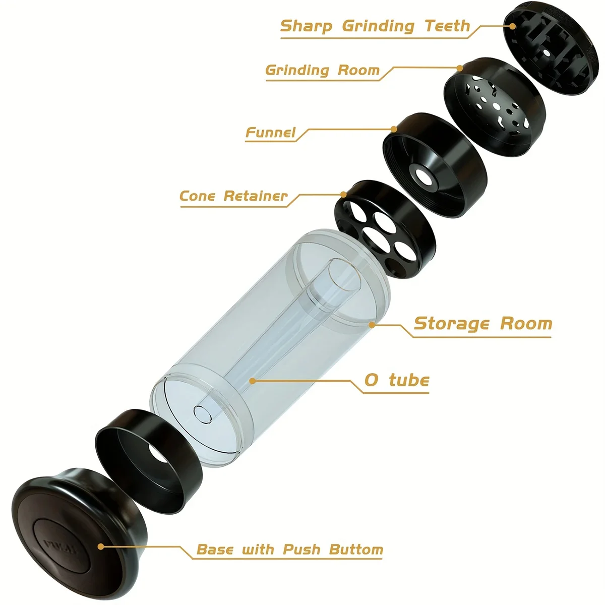 2-Inch 3-in-1 Metal Tobacco Grinder, Herb Cone Loader, Rolling Machine, Blunt Joint Roller, Grinding and Filling Storage All-In-One view 4