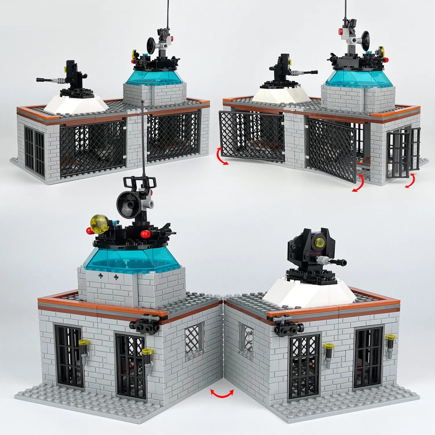 아이슬란드 감옥 호환 브랜드 벽돌 레이더 무기 세트 액세서리 장면 모델 완구에 대한 고품질 빌딩 블록