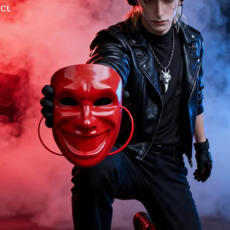 Photo Prop Full Face Mask Props Mask Simple Creative The Phantom Dancer Mask Personality Red/black Party Cosplay Props Christma