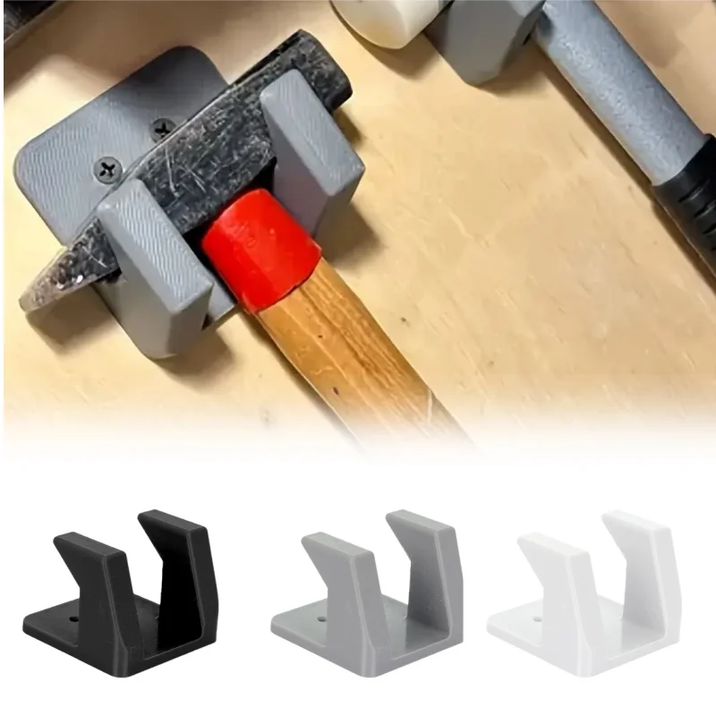 

1pc Hanging Hammer Rack With Screws Garages Workshops Workbenches Tool Storage Rack Plastic Rustproof Hammer Rack White Black