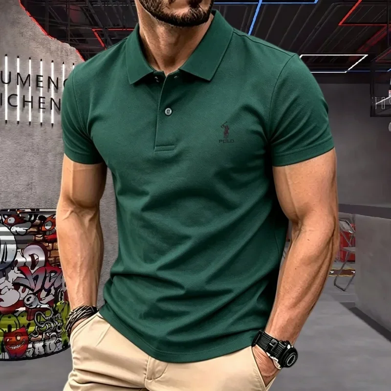 100% reine Baumwolle, hochwertiges Marken-Herren-Poloshirt mit kurzen Ärmeln, Sommer 2026, luxuriöses klassisches Mode-Golf-Oberteil, lässiges Business-T-Shirt – Detail 18