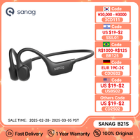 Sanag B21S Bone Conduction Earphones Bluetooth 5.4 HiFi Bass Headphones Sport IPX5 Waterproof Earbuds Running Wireless Headset