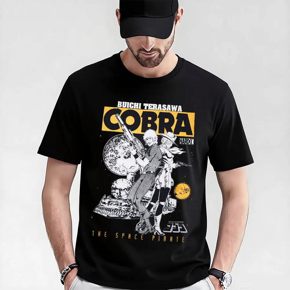 

0405 The Space Adventure Cobra gift t shirt The Space Pirate Psychogun Kobura Anime Graphic tee Y2K clothes All size Tops S-6XL