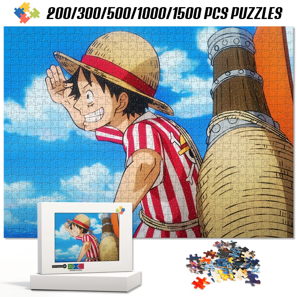 

One Piece Luffy Jigsaw Puzzles Sudoku Wooden Cardboard Games Educational Toys Stress Relief Birthday Gifts for Children Adults