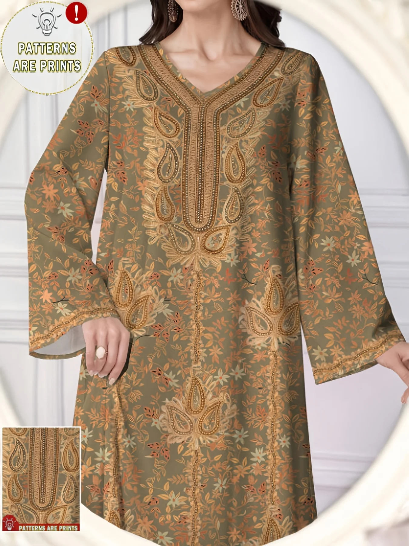 Middle East elegant robe Europ - Ethnic Fashion Dress 评论和价格