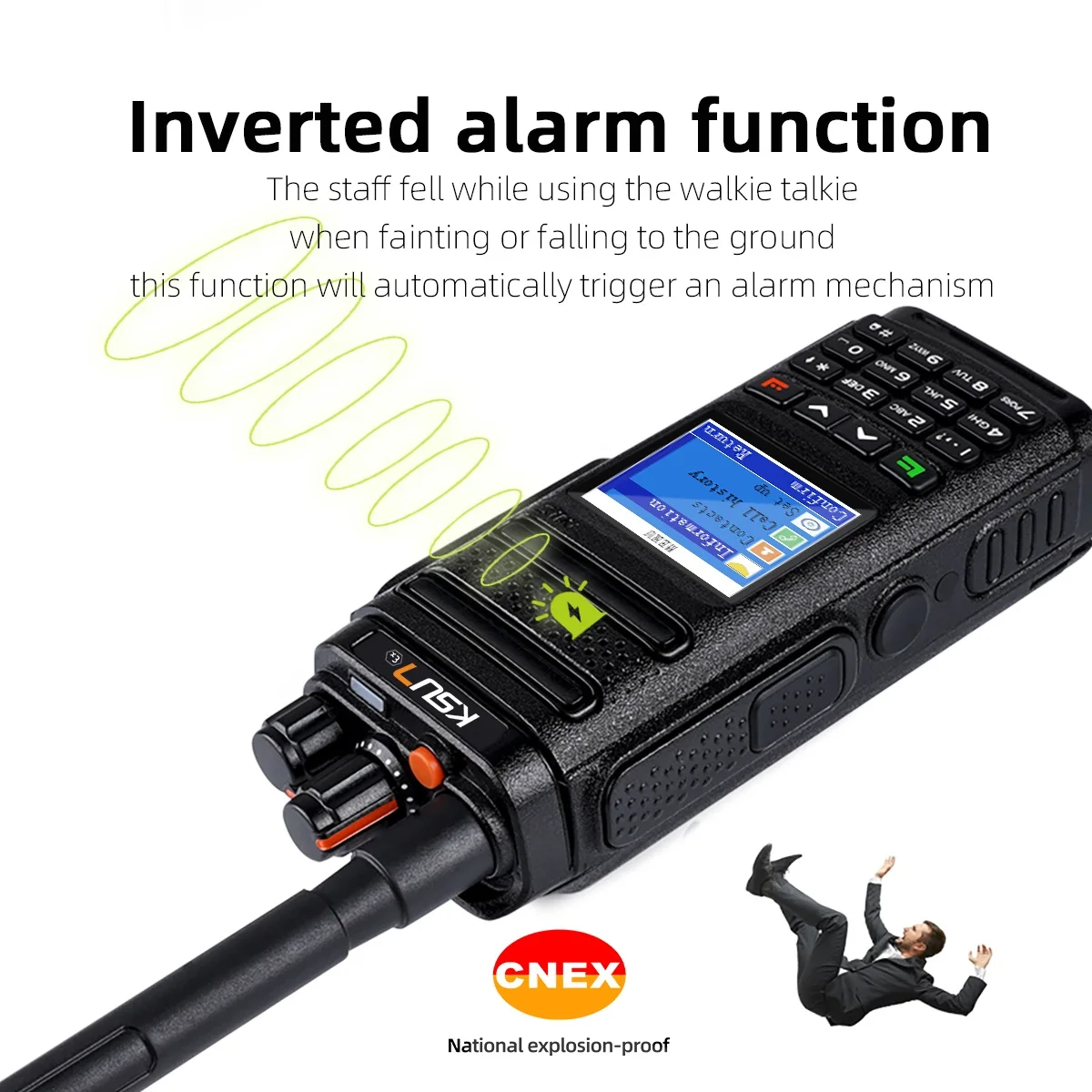 KSUN DM60(EX) راديو محمول رقمي ذو فتحتين Dmr مقاوم للانفجار جهاز اتصال لاسلكي لصناعة البترول والغاز الطبيعي