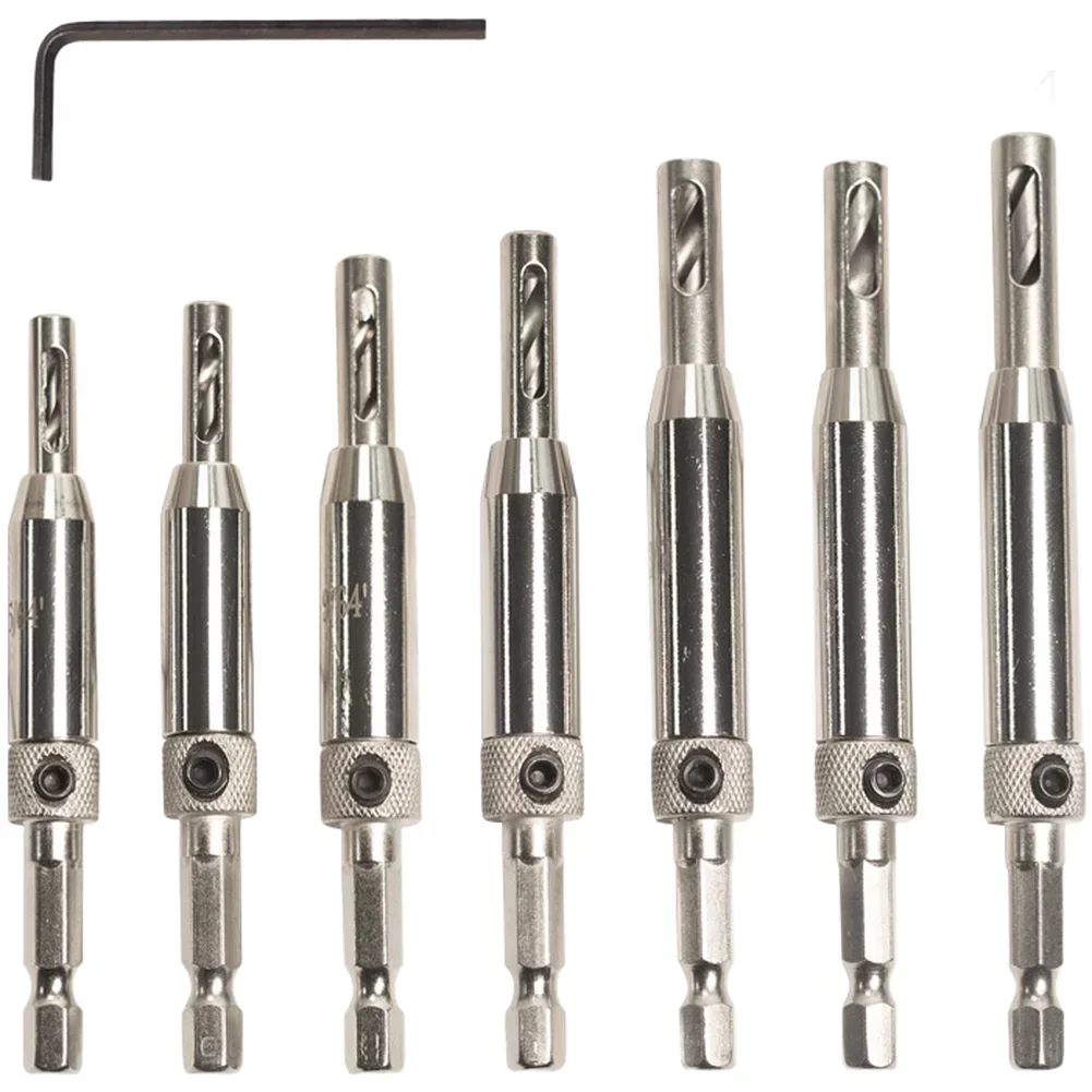 

HSS Hex Shank Hinge Drill Bit Set For Woodworking Door And Window Hinge Hole Opener Hexagonal Handle Position Irregular Drilling
