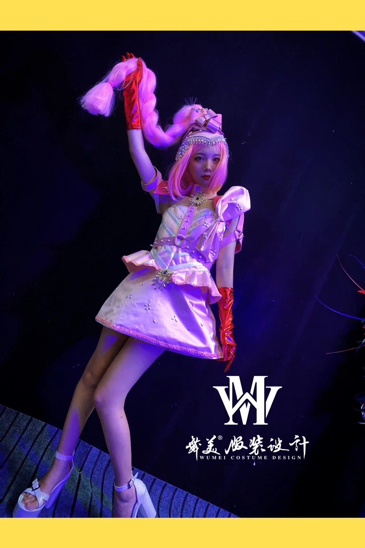 Nieuwe Nachtclub Roze Leuke Mooie Meisje Prestaties Jurk Vrouwelijke Bar DS Prestaties Jurk Dansvoorstelling Set