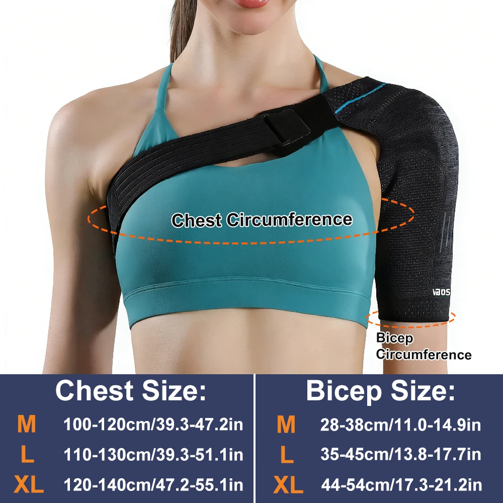 1 Pcs Shoulder Compression Brace for Men & Women, Detachable Silicone Pad Support Sleeve To Relieve Rotator Cuff Injury Pain