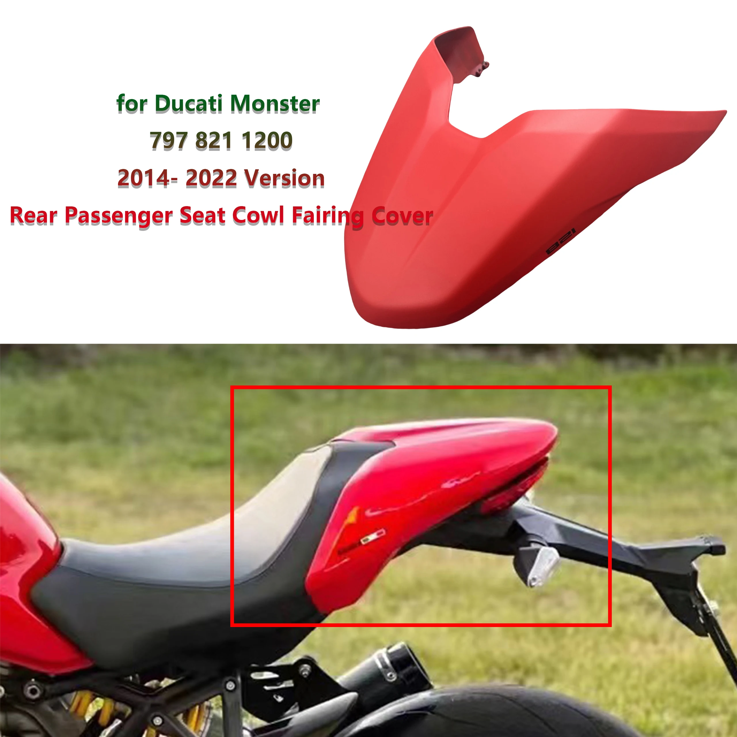 

For Ducati Monster 797 821 1200 (2014-2022) Motorcycle Rear Tail Fairing ABS Bodywork Cover Kit