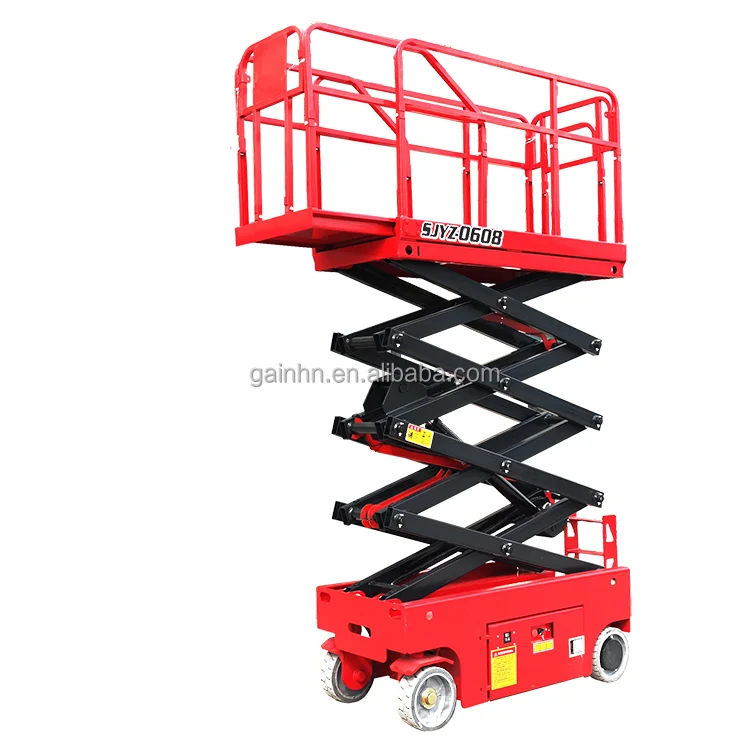 6m 8m 10m 14m 18m Mobile Hydraulic Scissor Lift Small Mobile One Man Scissor Lift/Electric Scaffolding aerial scissor type