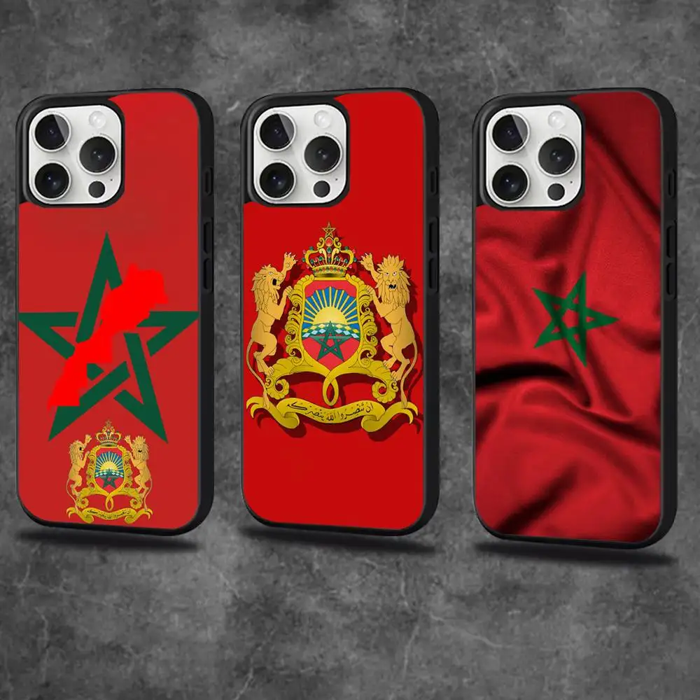 

M-Morocco Flag Phone Case For iPhone 16,15,14,13,12,11,Pro,Max,Plus,Mini,SE4,E Magnetic Magsafe Wireless Charging