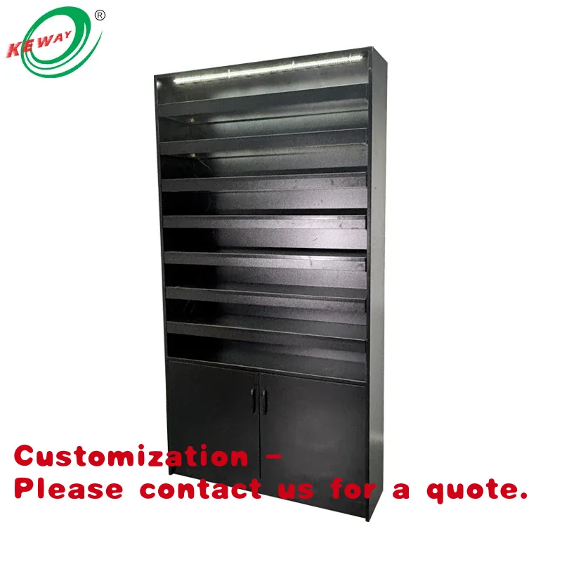 

Customize.Factory Customized Display Stand with LED Light & Pusher Smoke Shop Showcase
