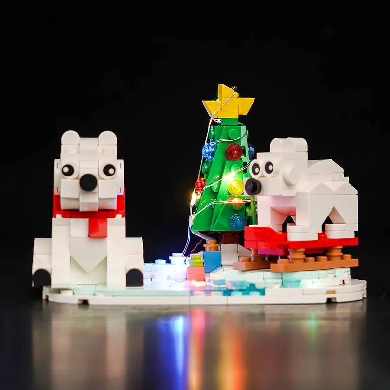 Lazishi LED 40571 set for Christmas Winter Polar Bears building blocks (only including lighting accessories)