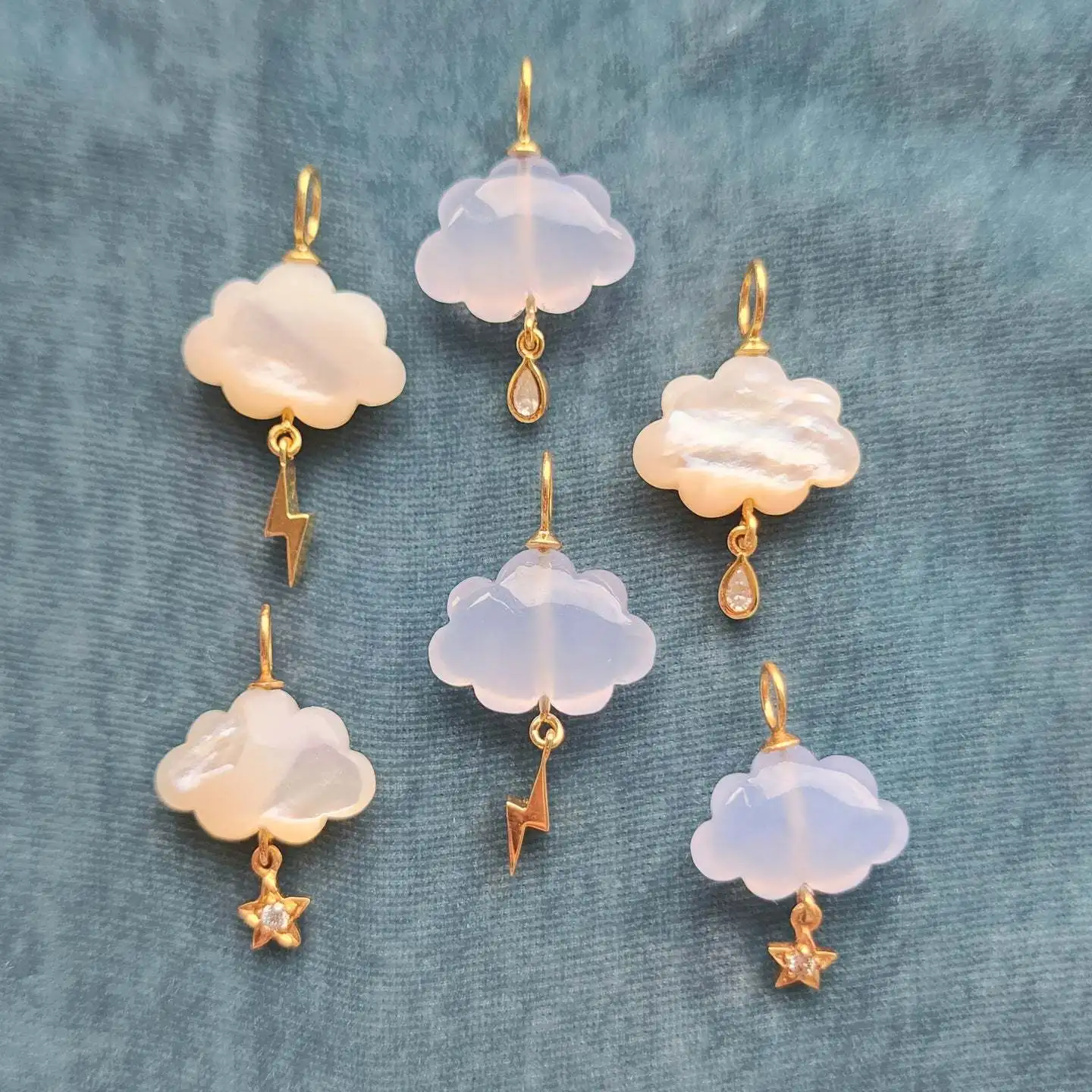 

3Pcs Colorful Cloud Stainless Steel Pendant Accessories DIY for Jewelry Making DIY Earrings Bracelet