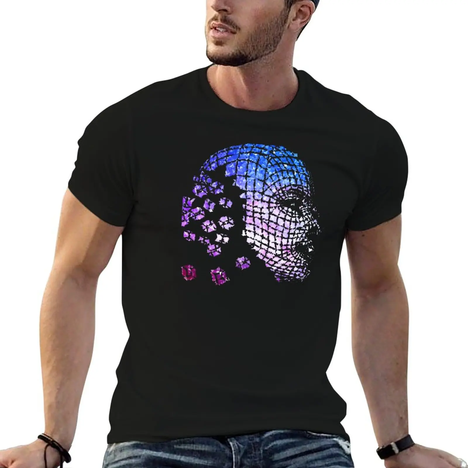 Future Face Pixel Away T-shirt katoenen t-shirts hoge kwaliteit t-shirt man luxe t-shirts voor man katoen zacht T-shirt