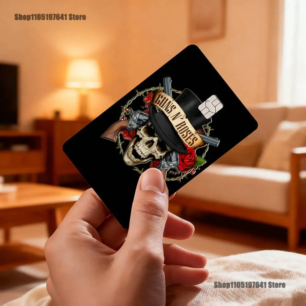 バンド G-ガンズ アンド ローゼズ カード ステッカー クレジット ビザ デビット 銀行 チャージ カード バス メトロ 防水ステッカー デカール デコレーション