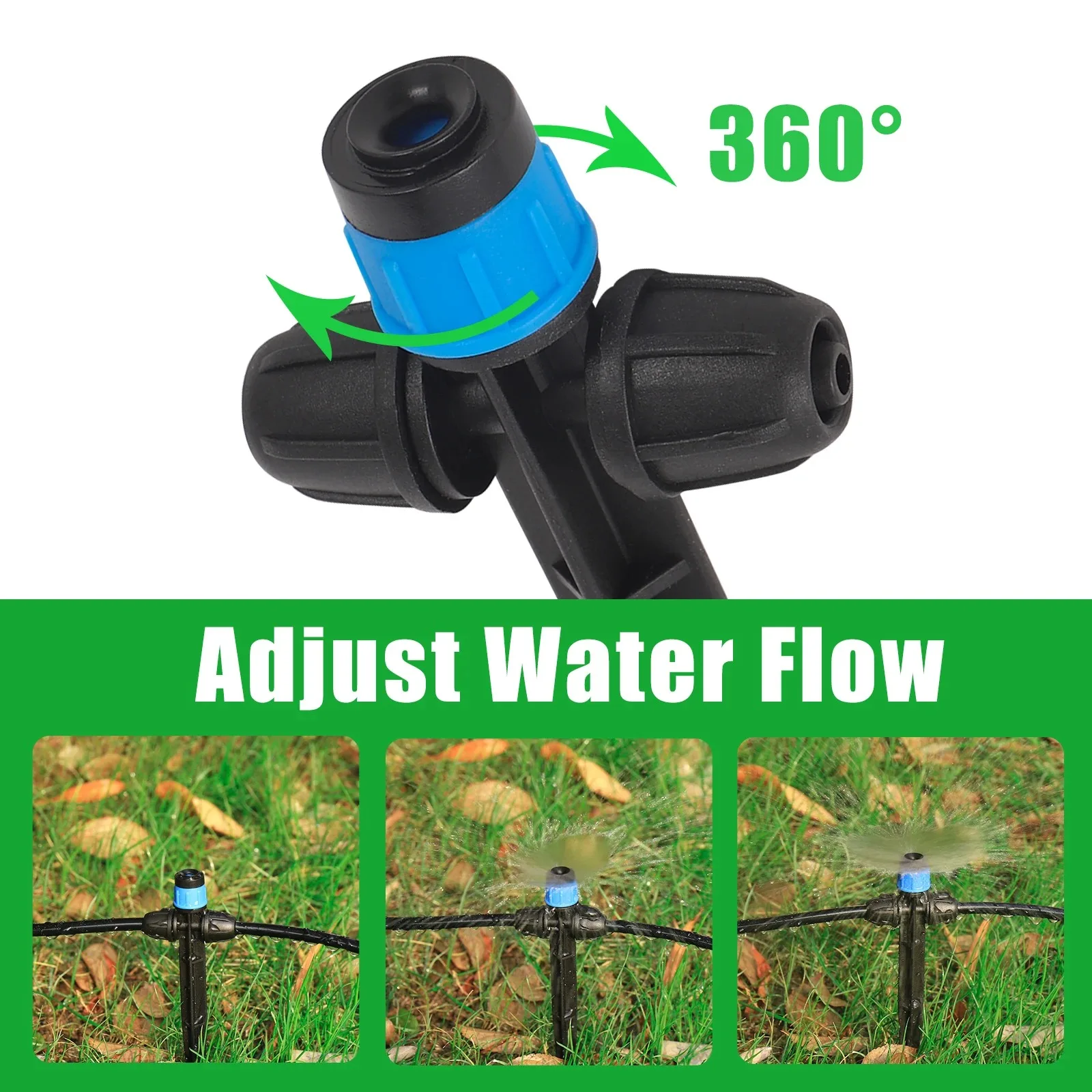 10/30Pcs Spiked Dripper Sprinkler 8 Hole Drop Emitter All Round Scattering Sprinkler Garden Flower Watering Irrigation Supplies2