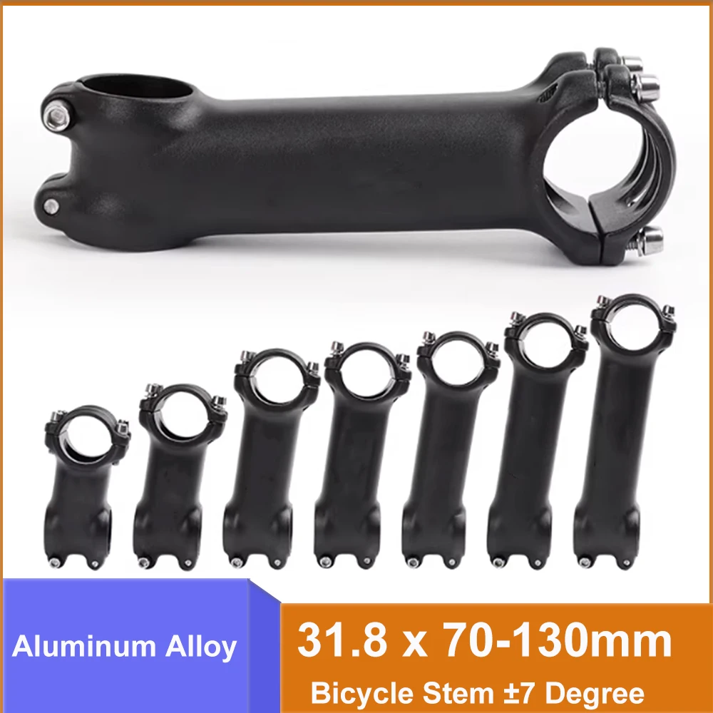1-5pcs Aluminum Alloy Bicycle Stem ±7 Degree 31.8 x 70-130mm Handlebar Stem Riser MTB Road Bike Parts Accessories